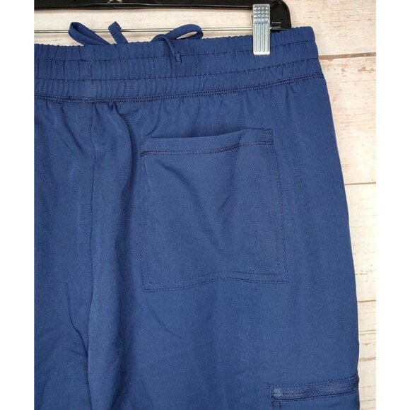 Scrubology Large Navy Blue Multi-Pocket Scrub Pants Poly/Spandex Stretch Medical - Picture 10 of 12